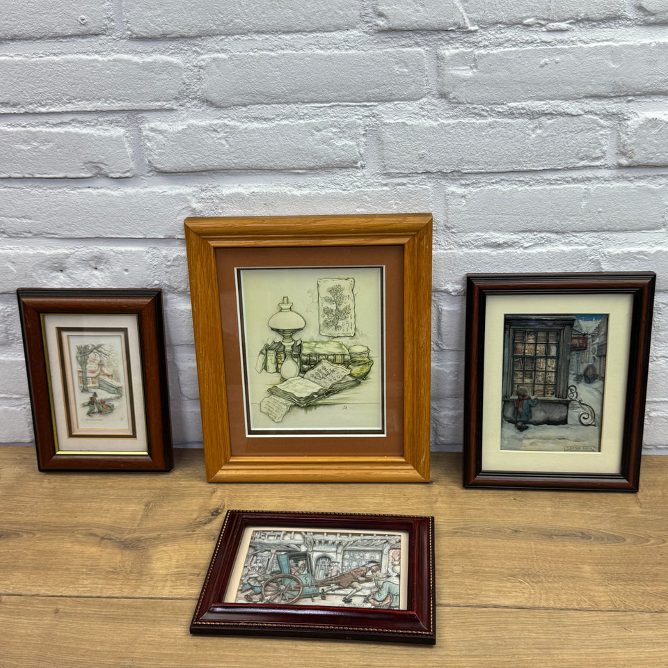 4 Pieck Diorama’s set- Anton Pieck Print, 3D multiple layers depth custom object.