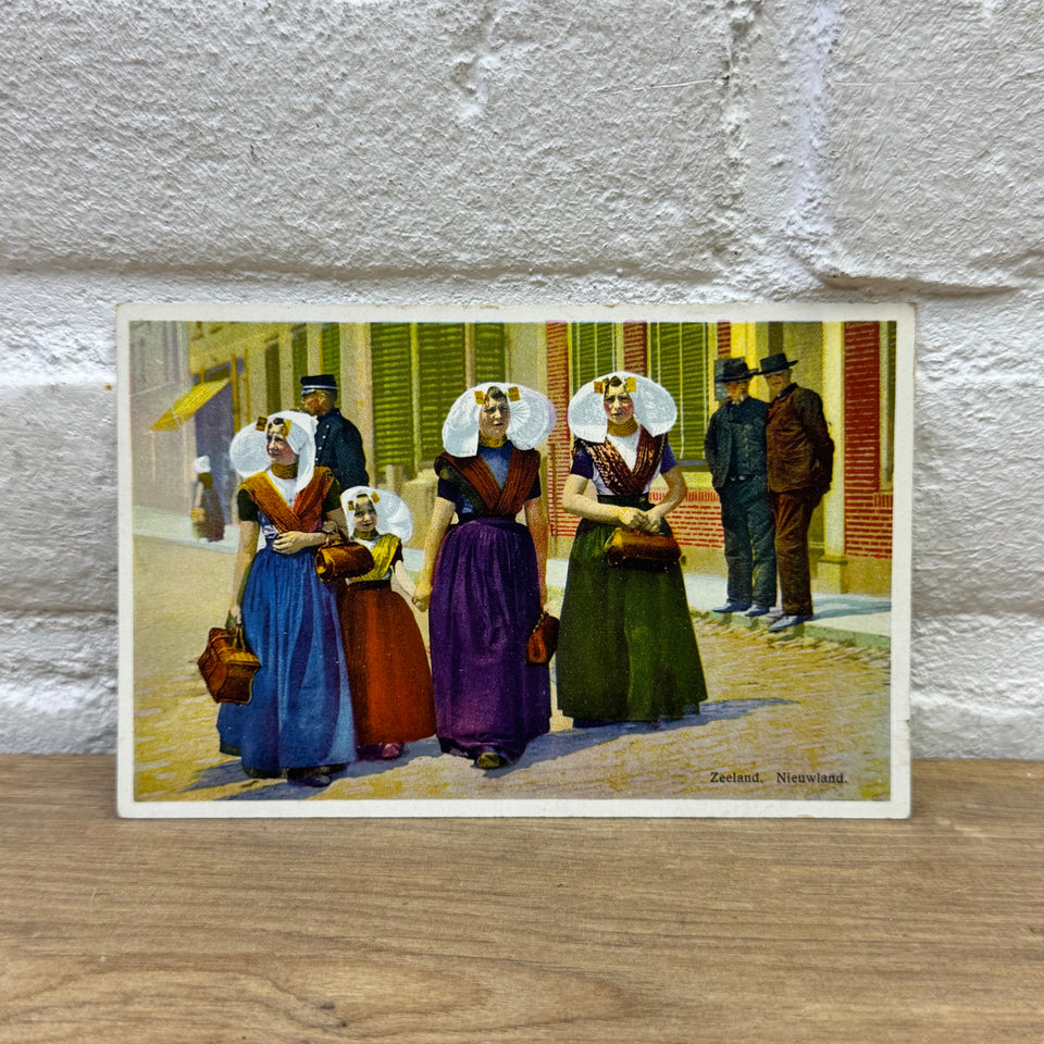 Rare Antique PhotoChrome Postcard - Near mint condition -  Historical Folklore Dutch Costume photocards - High Quality Photo paper a.o. – Holland Traditional Culture Costume Embroideries