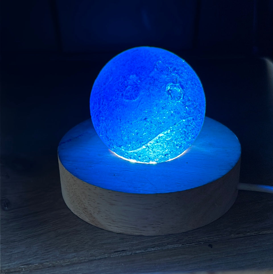 Large Blue Sea Glass marble sphere - 48MM 1.9 inch