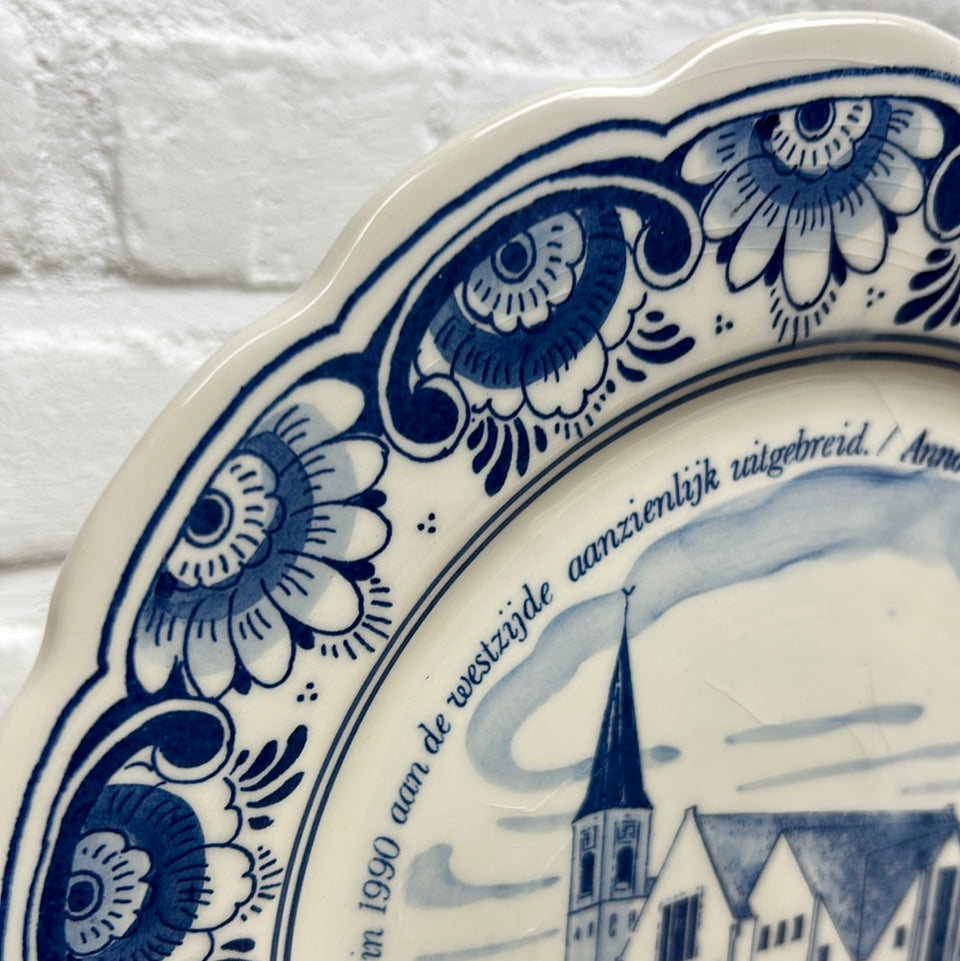 Vintage Dutch Delfts Blue plate Church Staphorst