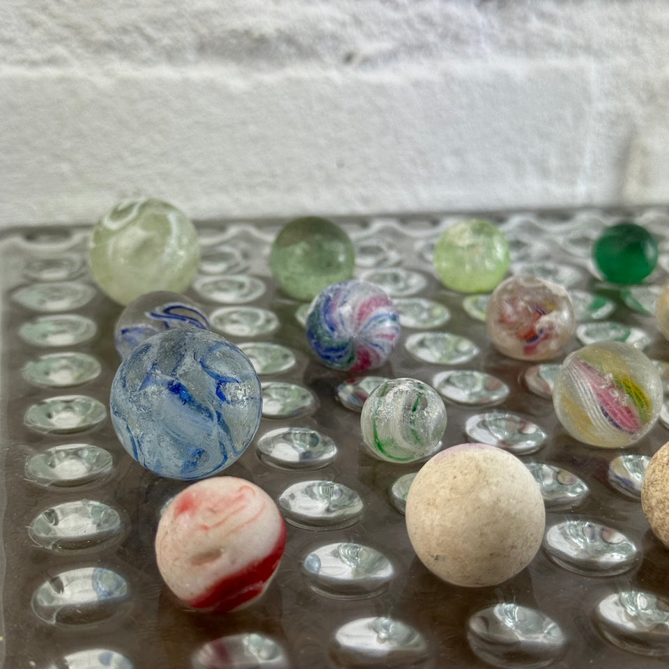 Antique marbles set of 20 rare marbles - Latticino Marbles - China Marbles and more