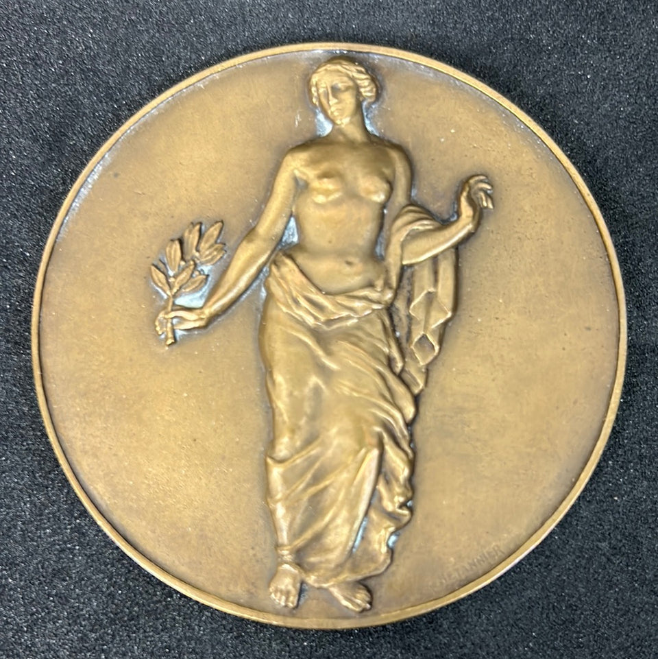 Bronze medaillon - Art nouveau - La Presse Bruxeloise