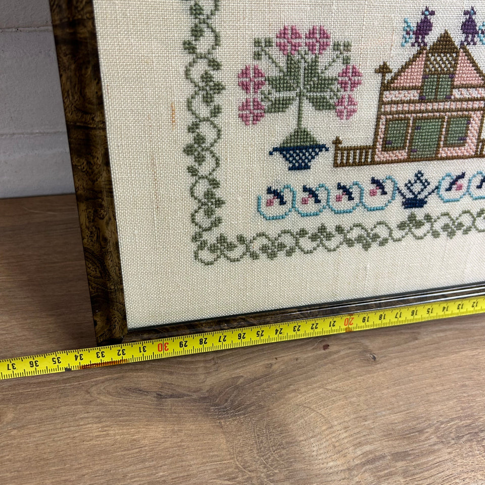 Vintage Dutch Sampler  - Tapestry - Embroidery - Cottonwork