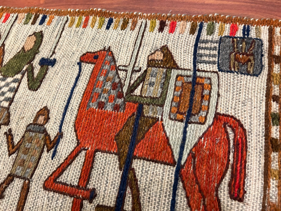 Rare Knights Tapestry - Sumak “Bitwa” by Barbara Falkowska (1931-2022)