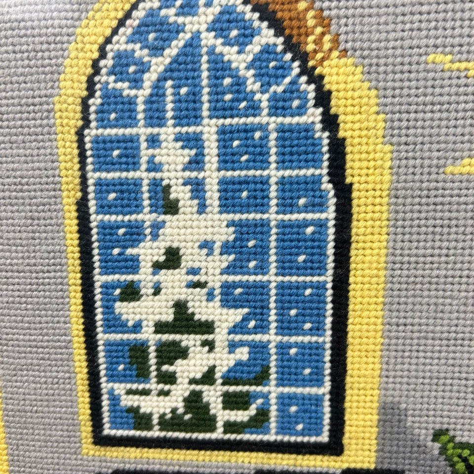 Holy Bible - Vintage Embroidery - Tapestry - Patchwork - Cotton work - Framed