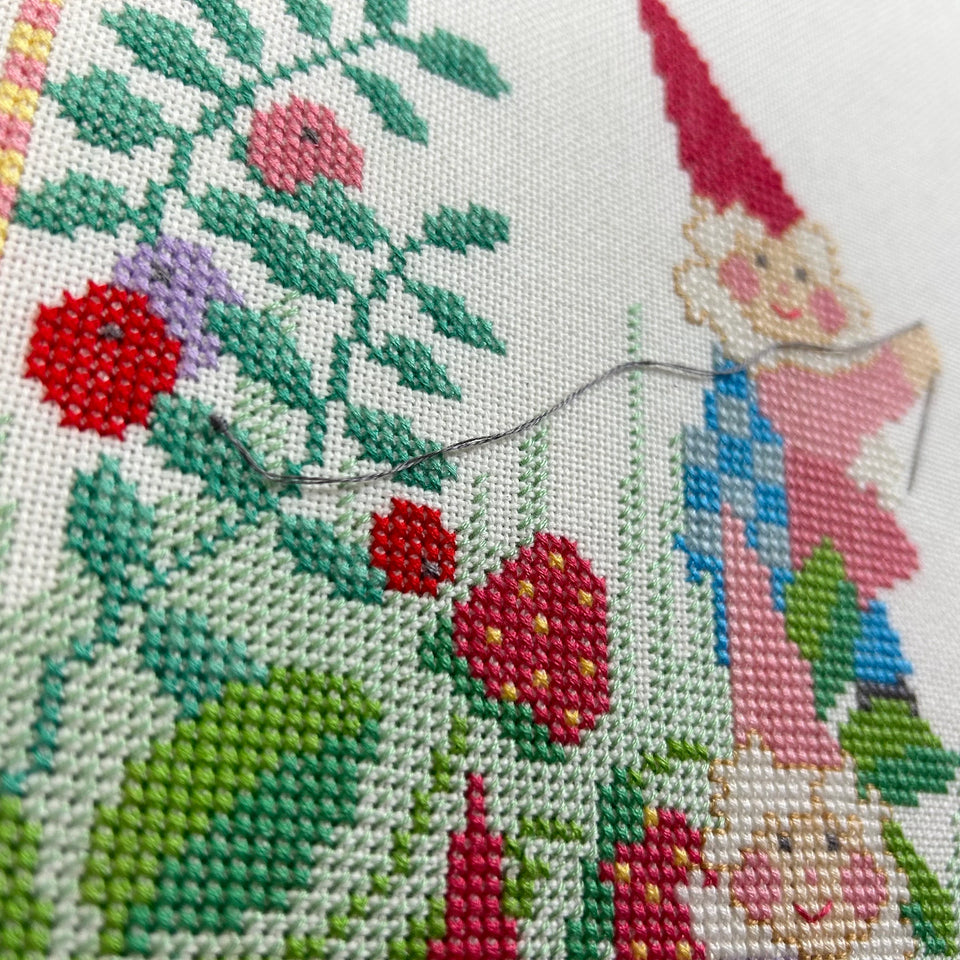 Vintage Embroidery Fairytale Gnomes Kabouters - Cottonwork - Framed