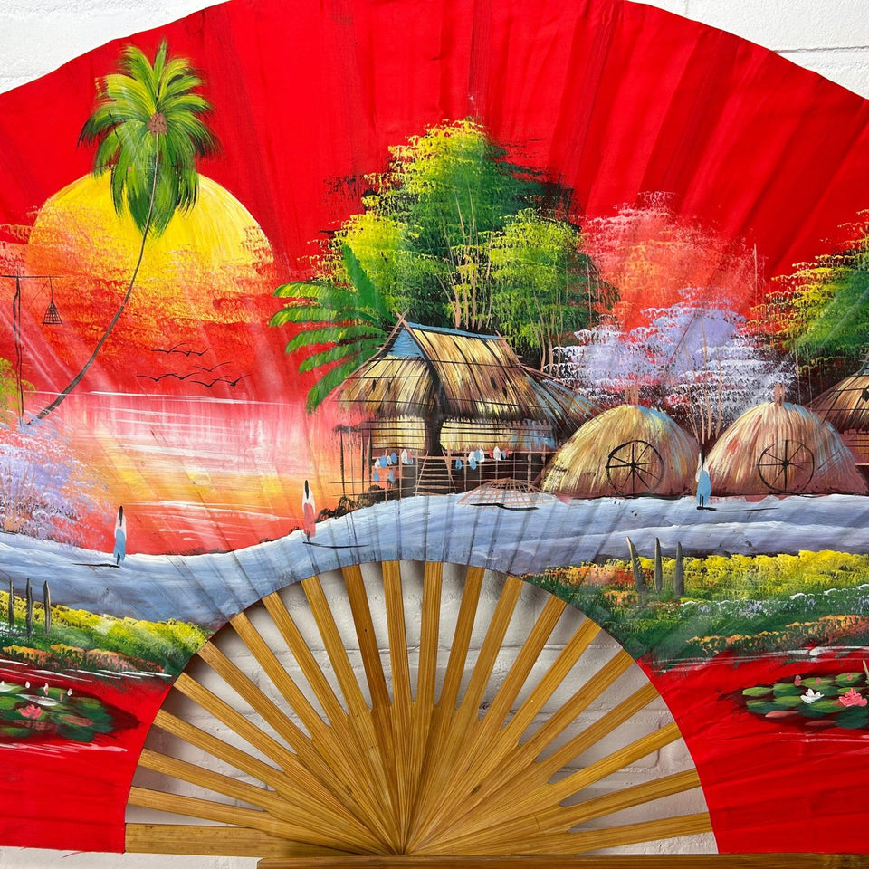 Large 145 CM wide hand painted fan