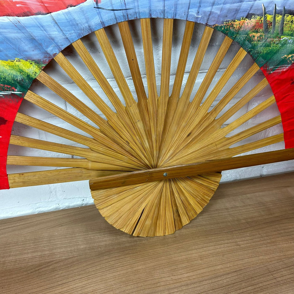 Large 145 CM wide hand painted fan