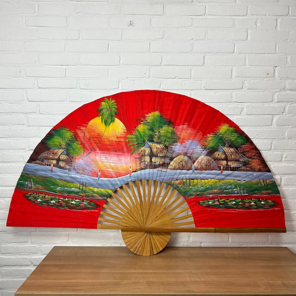 Large 145 CM wide hand painted fan