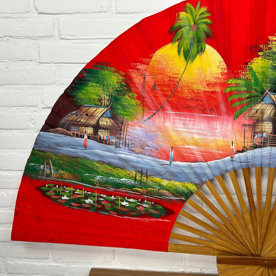 Large 145 CM wide hand painted fan