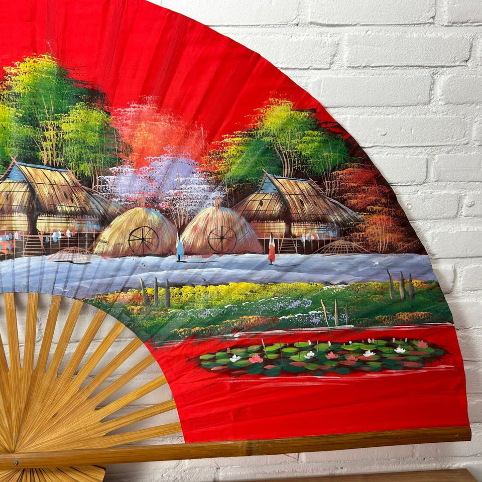 Large 145 CM wide hand painted fan