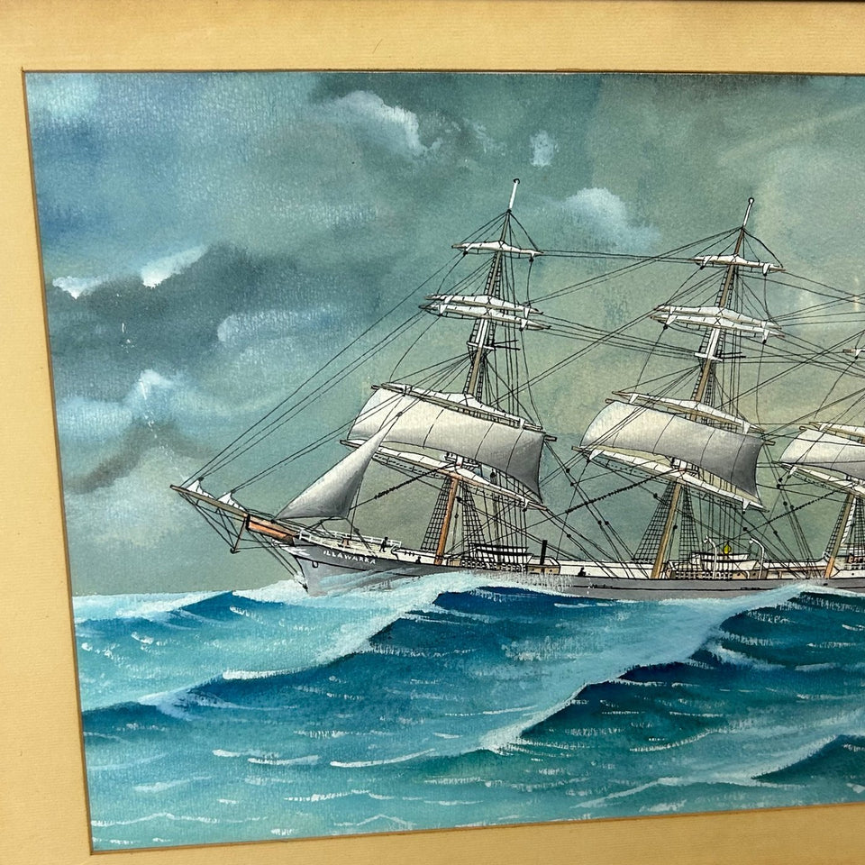 R. Takes (XX) - Sailing ship Illawarra on a wild sea