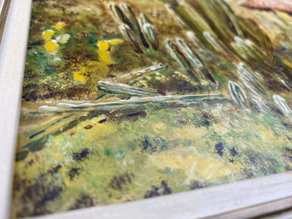 Prachtig Olieverfschilderij (1955) "De Watersalamander" eiland Curaçao | Caribisch eiland thuis | gesigneerd door kunstenaar | 50x40cm