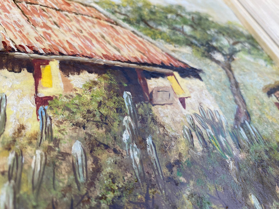 Prachtig Olieverfschilderij (1955) "De Watersalamander" eiland Curaçao | Caribisch eiland thuis | gesigneerd door kunstenaar | 50x40cm