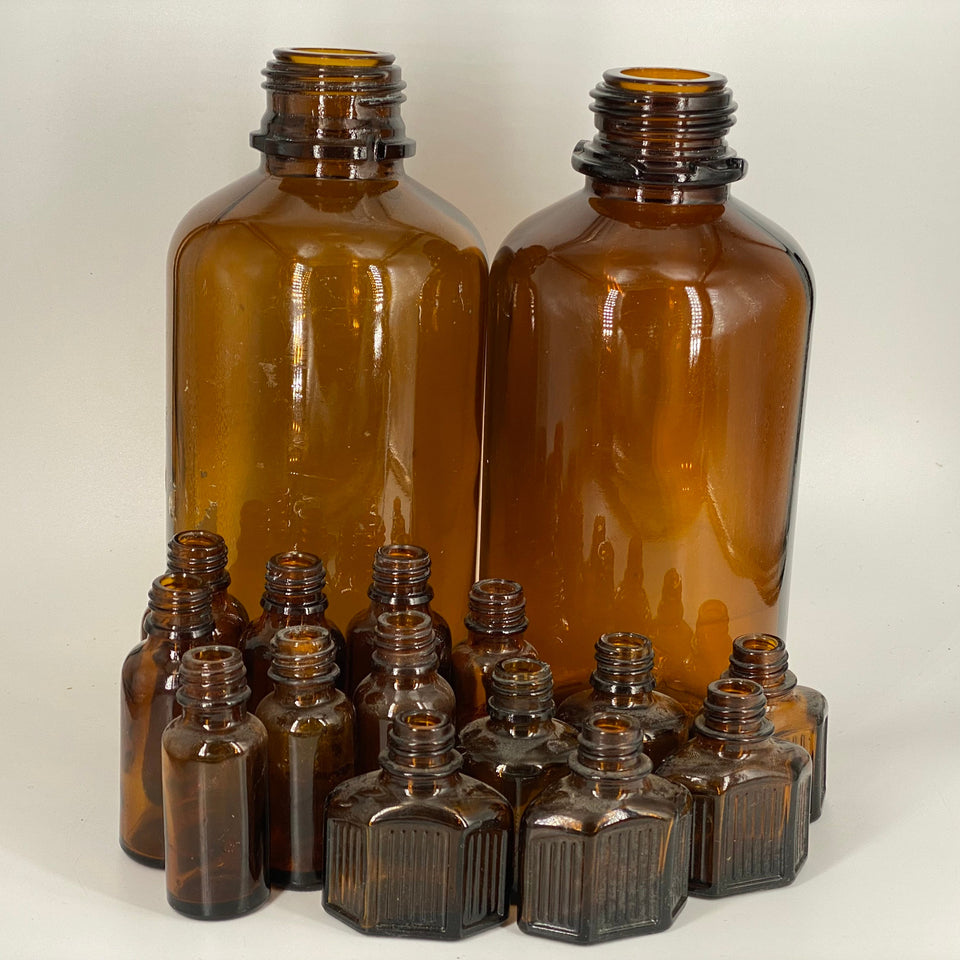 Set of 14 antique vintage Pharmacist bottles