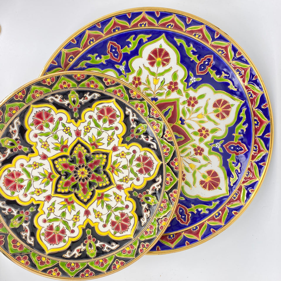 Two hand painted ceramic plates (Greece)