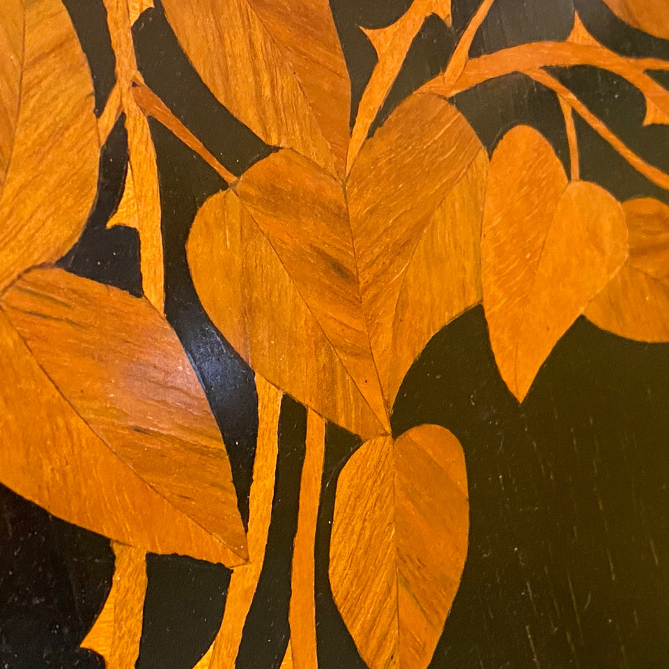 Soviet Roses - USSR - Russian Straw Marquetry Folk Art Lacquered Wood Inlay