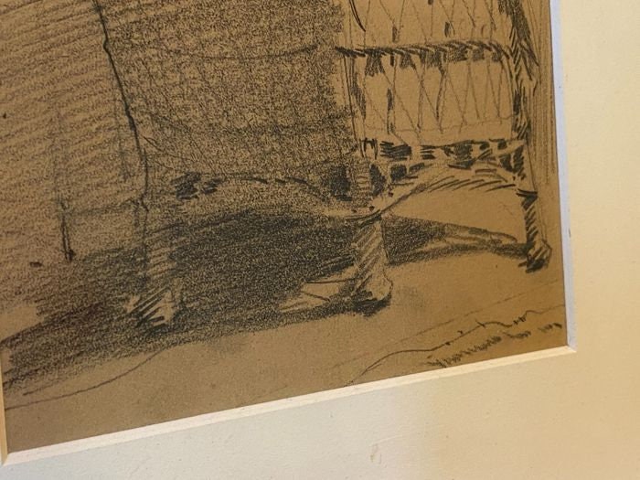 Moeder in de stoel - Tekening