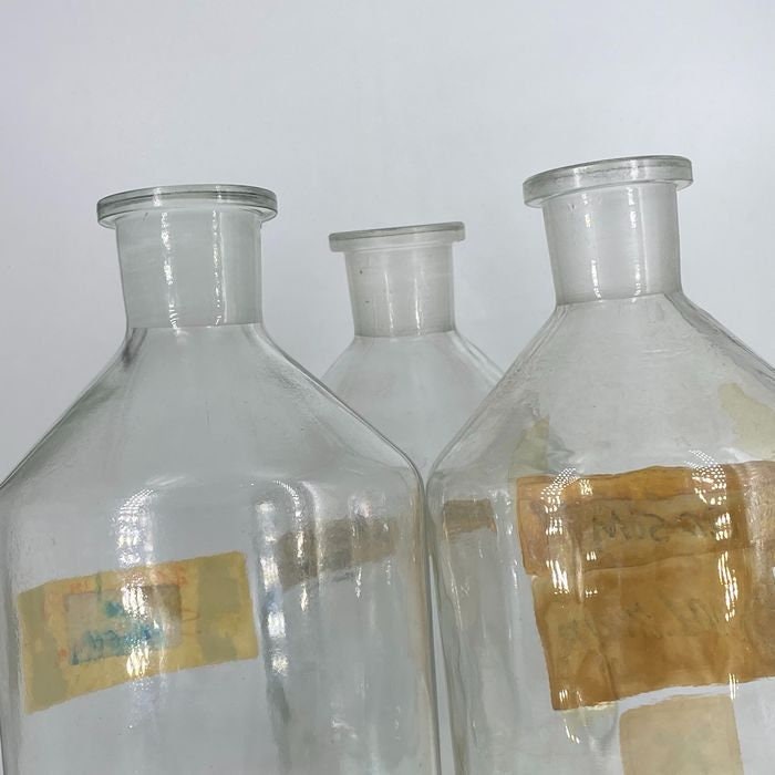Set of 3 antique vintage Pharmacist bottles