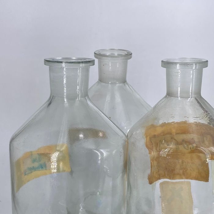 Set of 3 antique vintage Pharmacist bottles