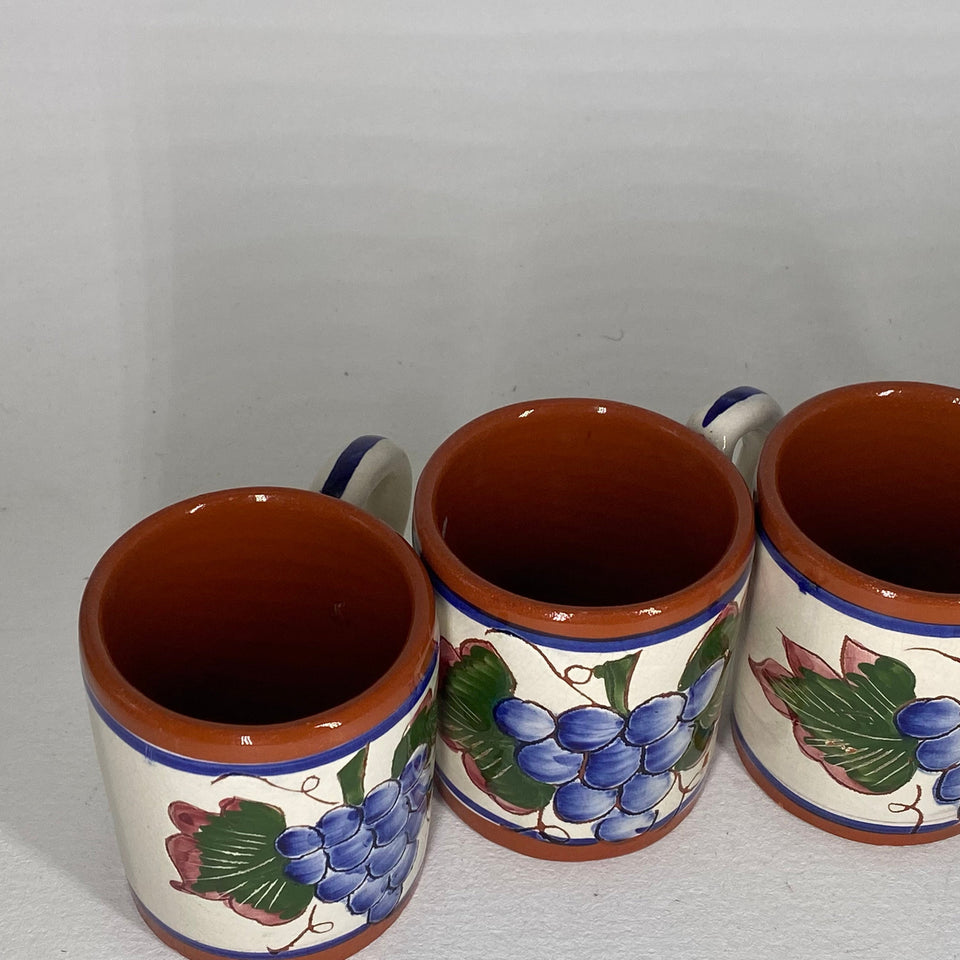 4 vintage wine mugs - coffee mugs from Portugal