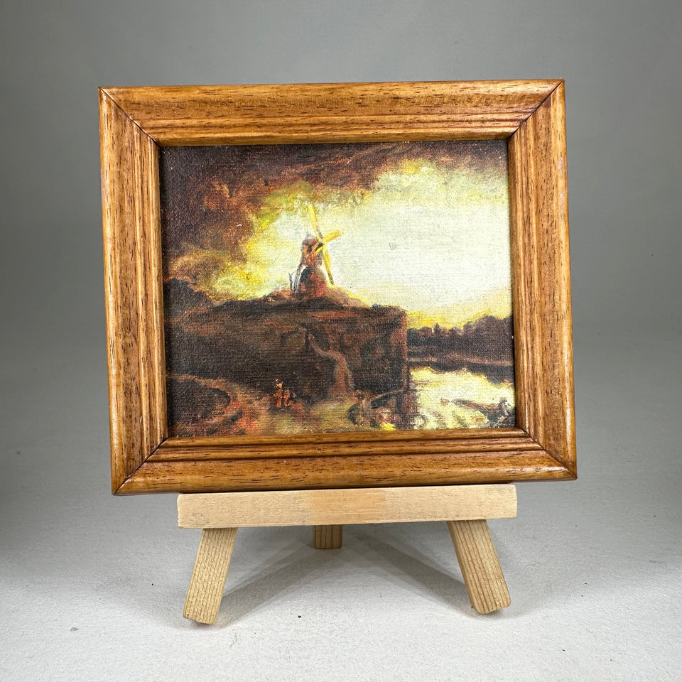 Miniature hand painted painting with frame - By Diane Meyboom