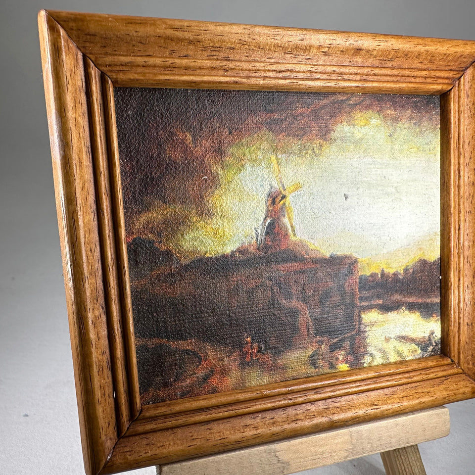 Miniature hand painted painting with frame - By Diane Meyboom