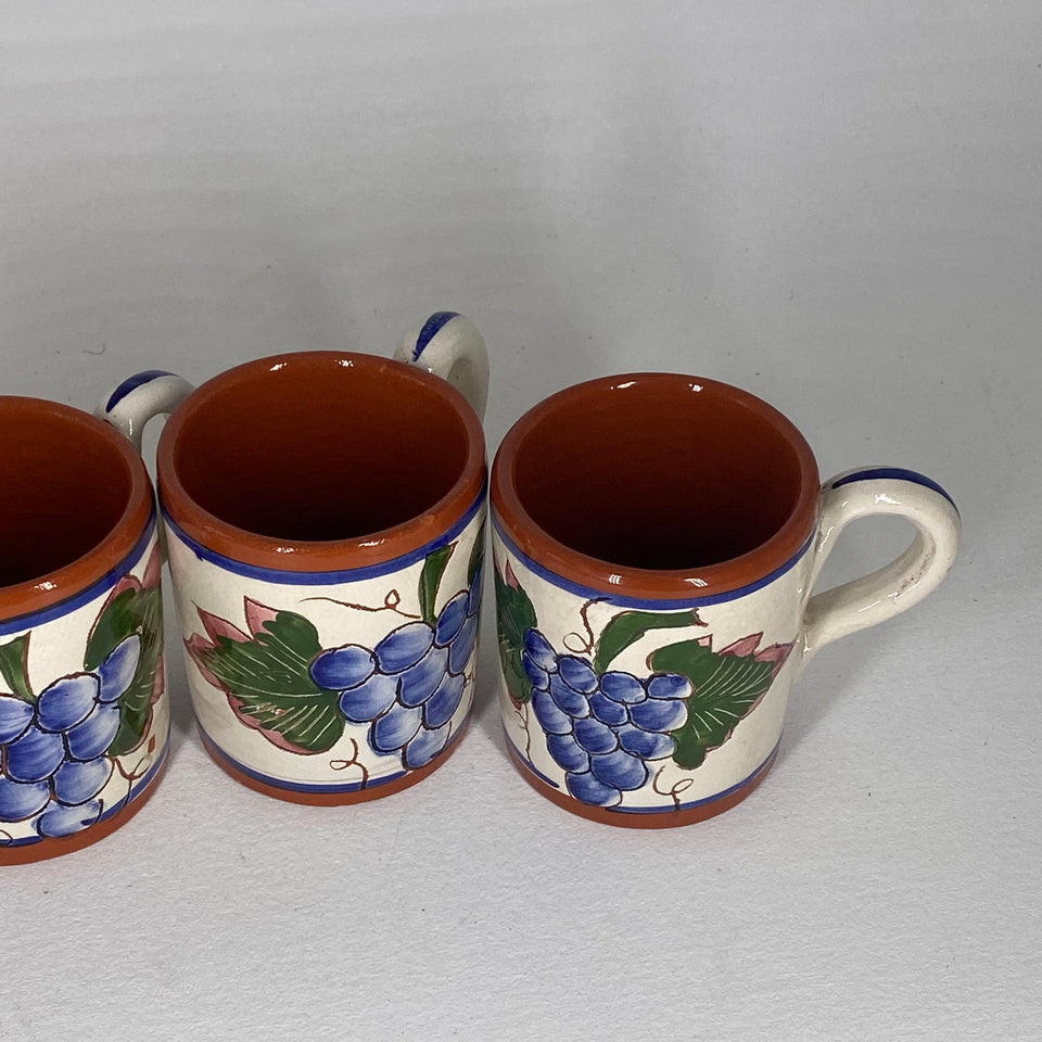 4 vintage wine mugs - coffee mugs from Portugal