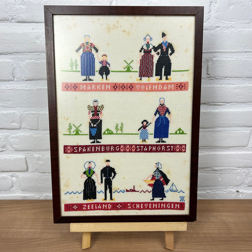 Dutch Traditional Clothing Embroidery - Cottonwork from Holland - Framed