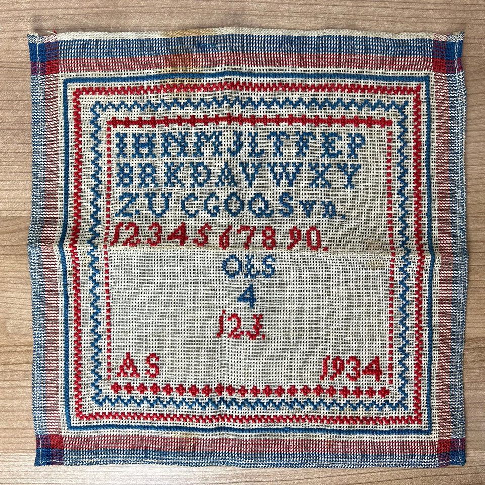 Antique Sampler 1934  - Embroidery - Cottonwork