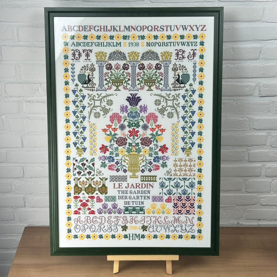 Garden Theme Embroidery - Cottonwork - Framed