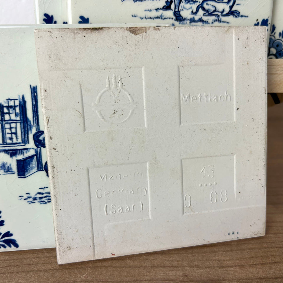 A set of 20 Delft Blue Tiles - Villeroy & Boch Mettlach
