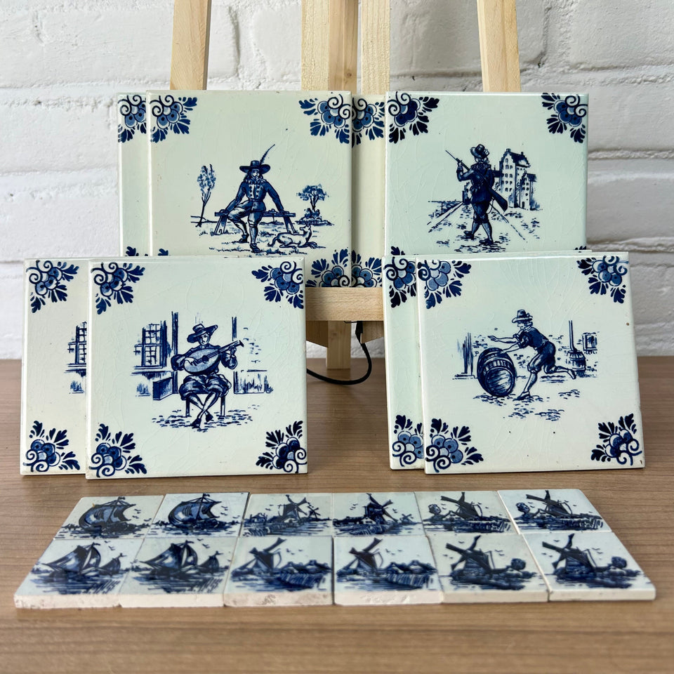 A set of 20 Delft Blue Tiles - Villeroy & Boch Mettlach