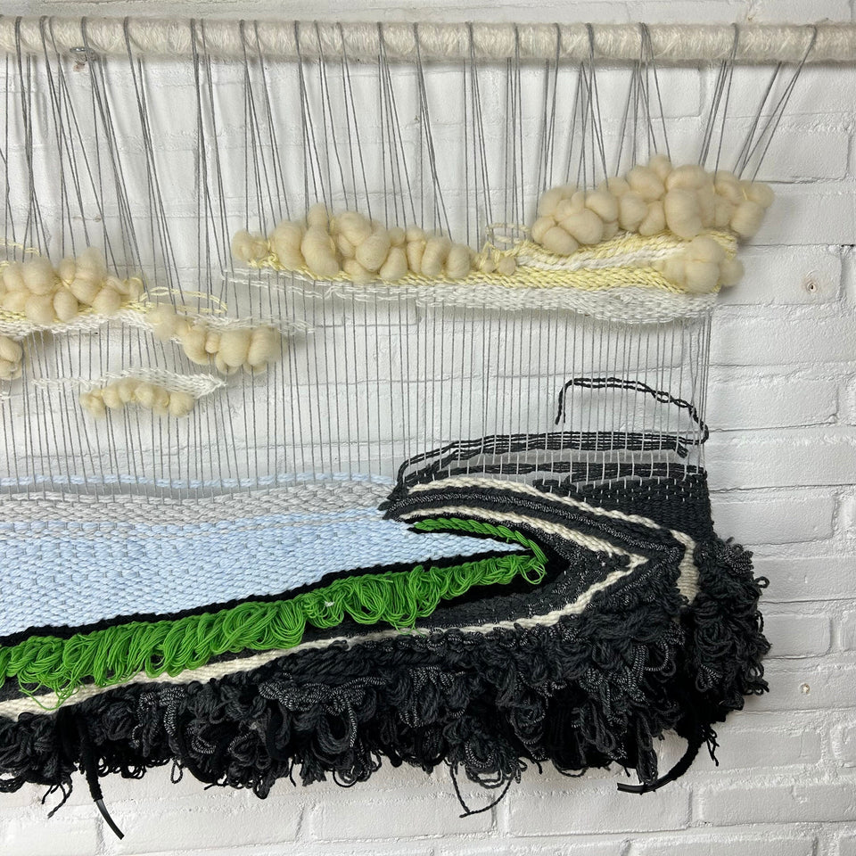 Woven Wall Hanging - Dimensional weaving - Landscape - Handmade cottonwork